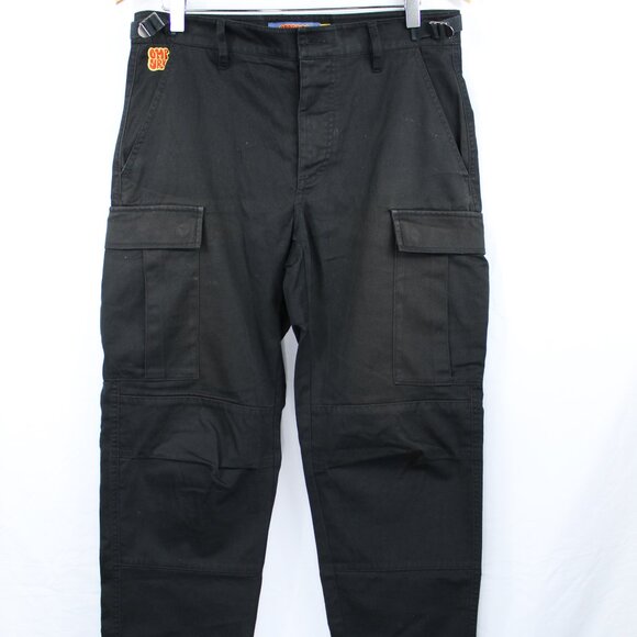 Empyre Other - Empyre Men's SZ 28 Double Knee Cargo Pants Wide Baggy Leg Grunge SK8R Black Y2K